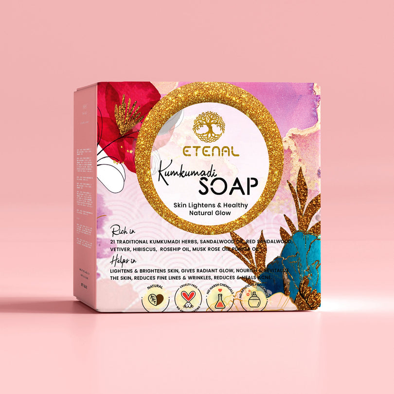 Etenal Kumkumadi soap with 21 traditional Ayurvedic herbs