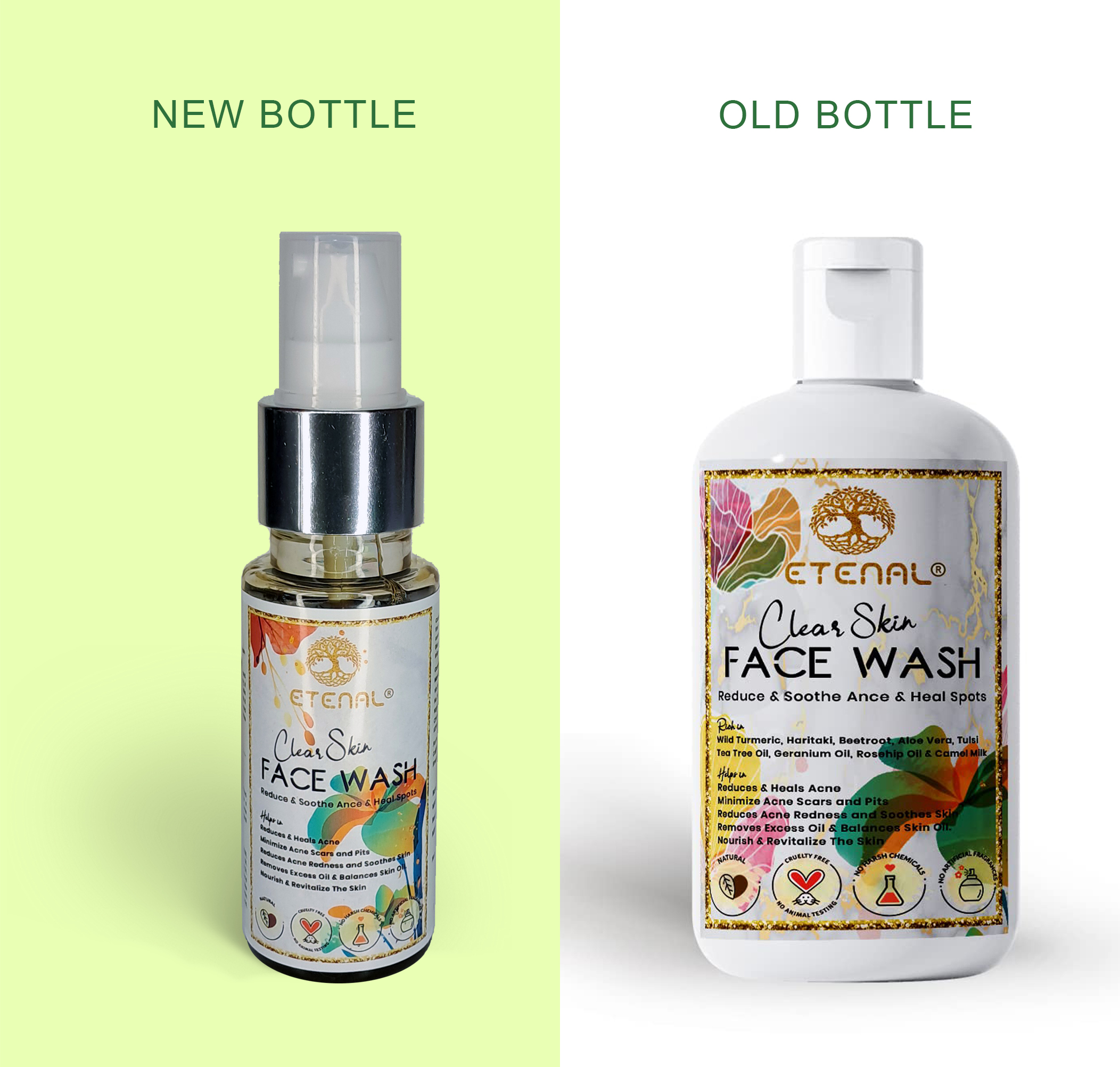 Etenal Clear Skin Anti Acne Face Wash New Old Bottle Etenal Clear Skin Anti Acne Face Wash New Old Bottle